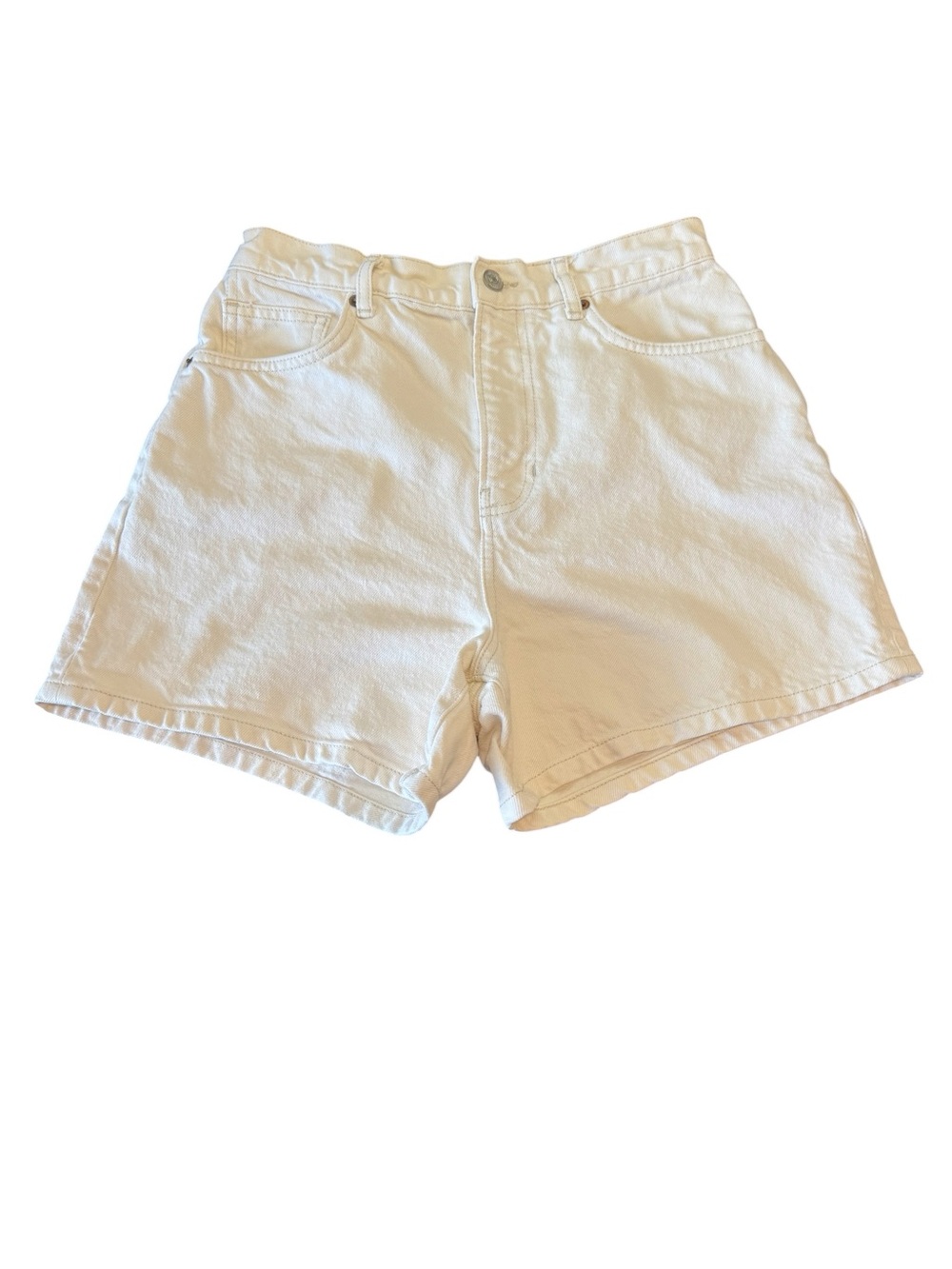 Reformation Wilder High Rise Relaxed Jean Shorts in Fior Di Latte Cream Size 28